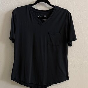 ZYIA women’s  Black V-Neck Pocket Tee size large